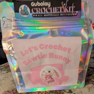 Crochet Kit - Let's Crochet Pink Bowtie Dress  Bunny